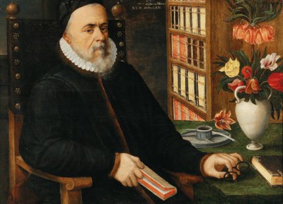 Portrait of a Scholar, Probably Carolus Clusius by Marten Valckenborch  the van Elder